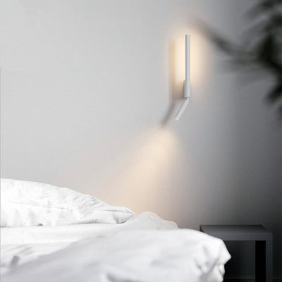 Modern Minimalist Pull Up Rotating Cylinder Linear PVC Iron Aluminum LED Wall Sconce Lamp For Bedroom