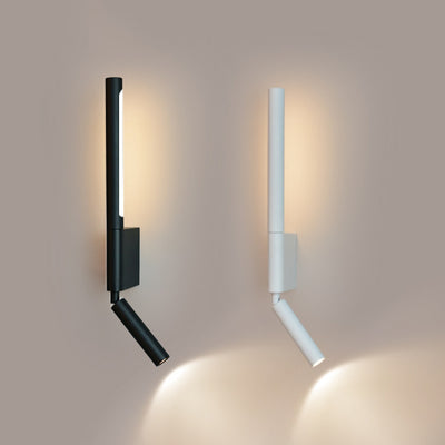 Modern Minimalist Pull Up Rotating Cylinder Linear PVC Iron Aluminum LED Wall Sconce Lamp For Bedroom