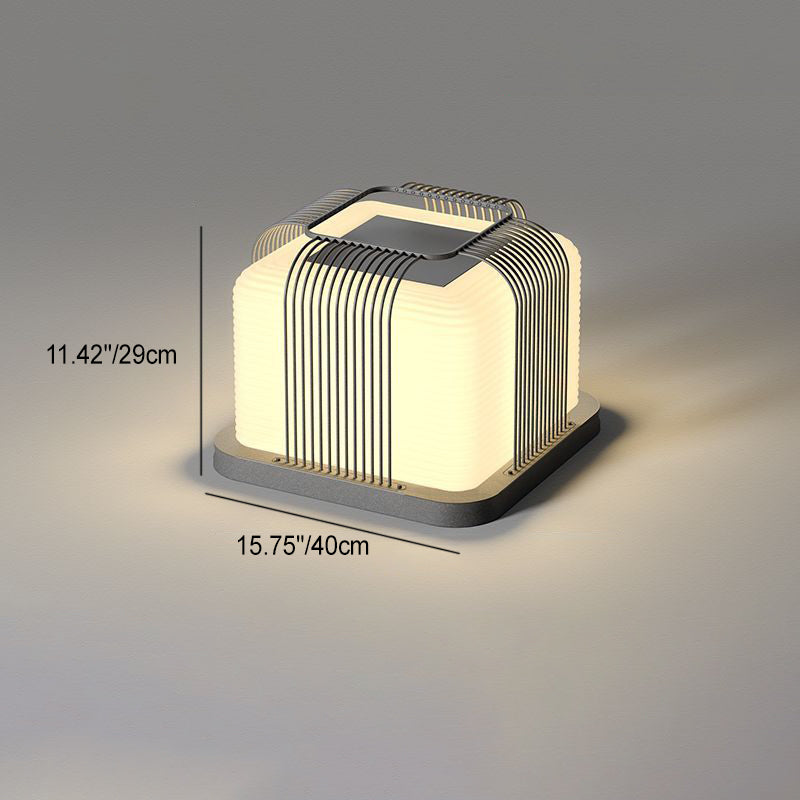 Modern Minimalist Solar Waterproof Square PE Stainless Steel LED Outdoor Light For Outdoor