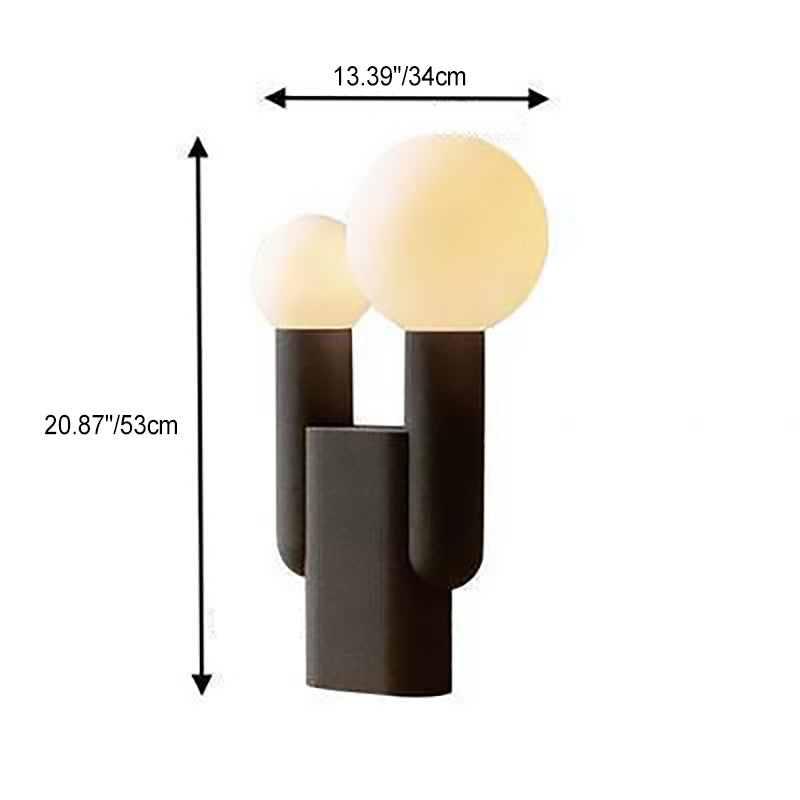 Contemporary Creative Round Orb Resin Glass 2-Light Table Lamp For Bedroom