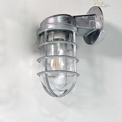 Contemporary Industrial Cylinder Aluminum Glass 1-Light Wall Sconce Lamp For Outdoor