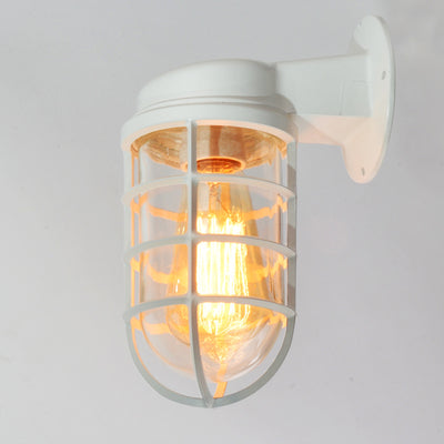 Contemporary Industrial Cylinder Aluminum Glass 1-Light Wall Sconce Lamp For Outdoor