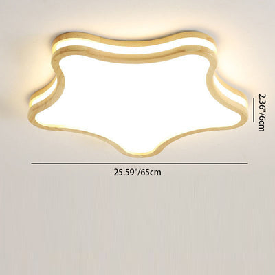 Zeitgenössische kreative Sternform Gummibaum Acryl LED Deckenleuchte für Schlafzimmer 