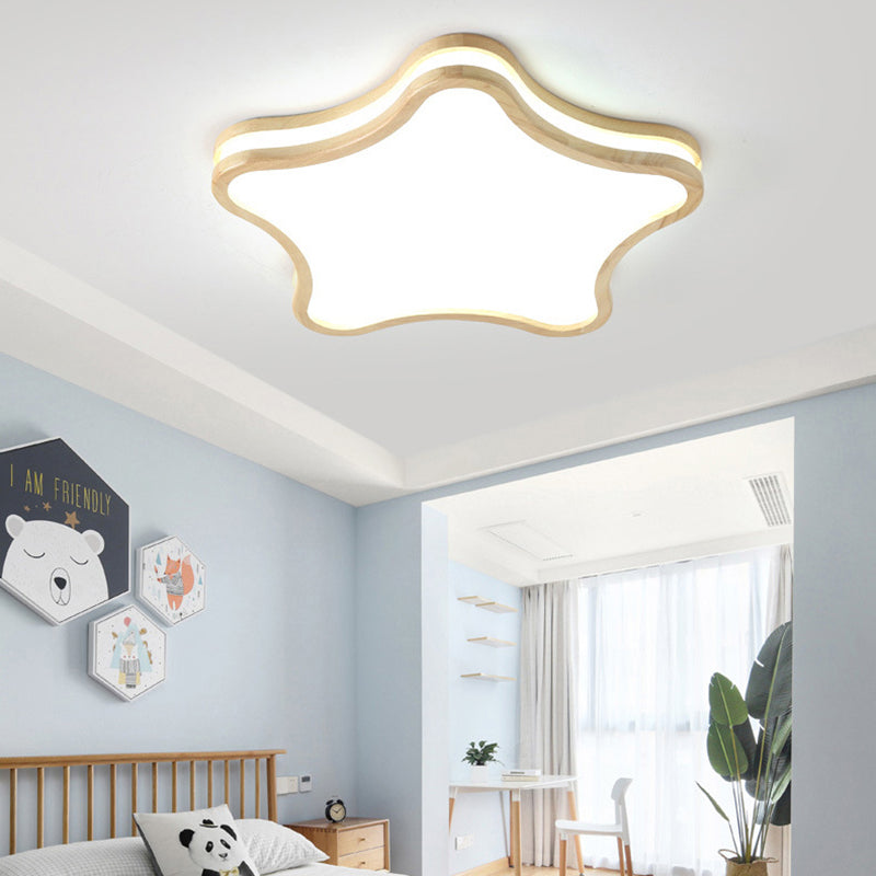 Zeitgenössische kreative Sternform Gummibaum Acryl LED Deckenleuchte für Schlafzimmer 