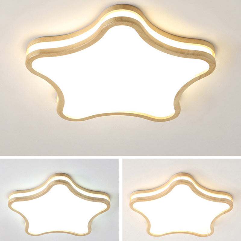 Zeitgenössische kreative Sternform Gummibaum Acryl LED Deckenleuchte für Schlafzimmer 