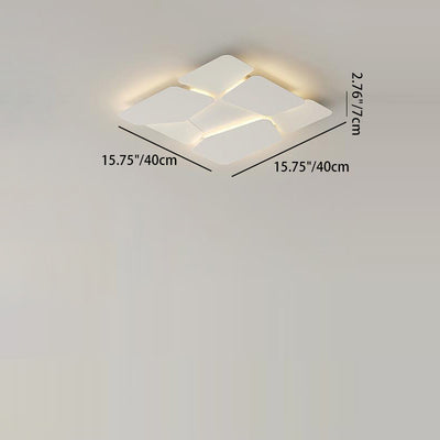 Contemporary Scandinavian Square Rectangle Spliced Iron Acrylic LED Flush Mount Ceiling Light For Bedroom