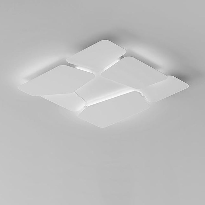 Contemporary Scandinavian Square Rectangle Spliced Iron Acrylic LED Flush Mount Ceiling Light For Bedroom