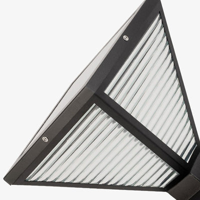 Modern Minimalist Waterproof Square Prismatic Stainless Steel Glass 1-Light Outdoor Light For Patio