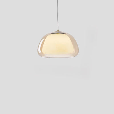 Contemporary Creative Cream Jelly Oval Iron Glass 1-Light Pendant Light For Bedroom