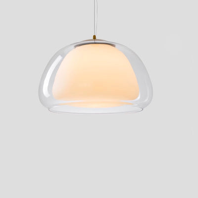 Contemporary Creative Cream Jelly Oval Iron Glass 1-Light Pendant Light For Bedroom