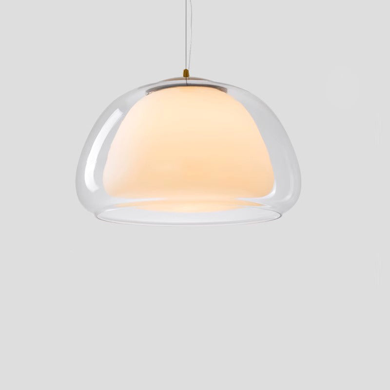 Contemporary Creative Cream Jelly Oval Iron Glass 1-Light Pendant Light For Bedroom