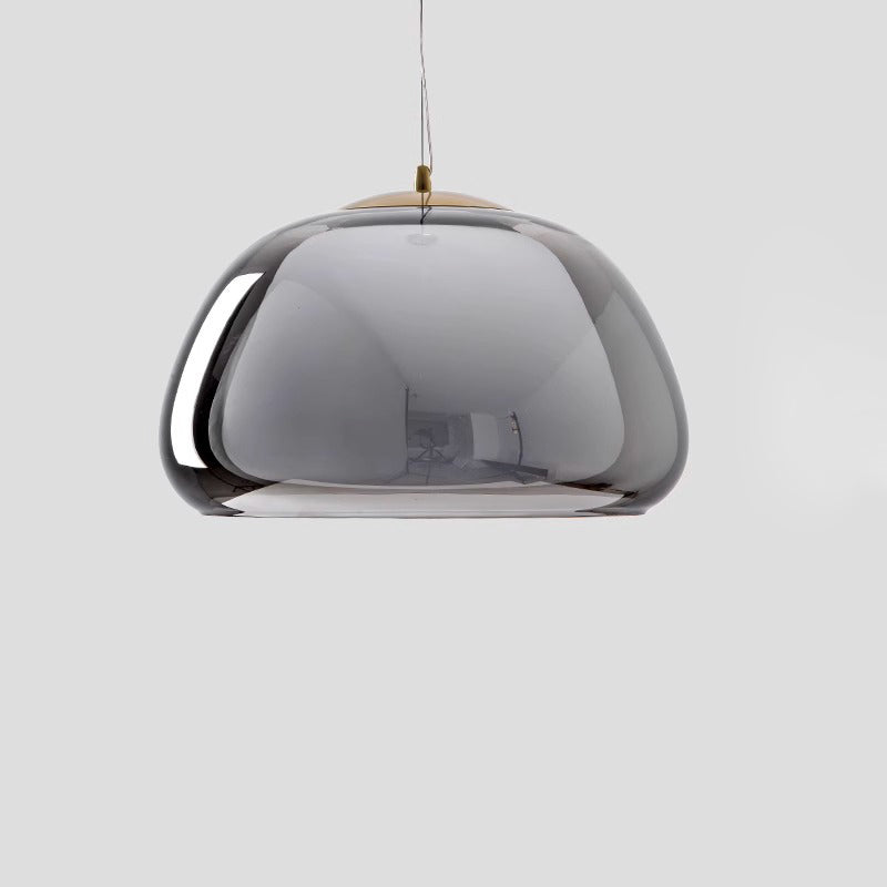 Contemporary Creative Cream Jelly Oval Iron Glass 1-Light Pendant Light For Bedroom