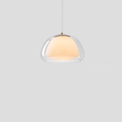 Contemporary Creative Cream Jelly Oval Iron Glass 1-Light Pendant Light For Bedroom