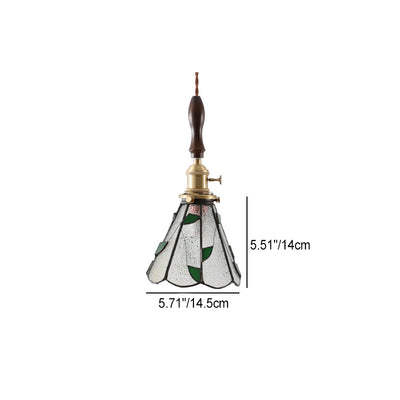 Modern Art Deco Cone Prism Copper Glass 1-Light Pendant Light For Bedroom