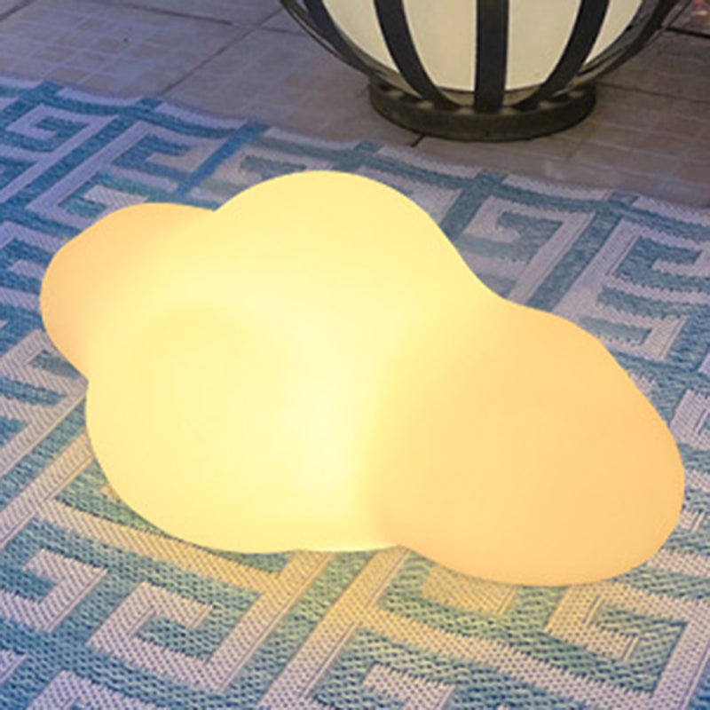 Modern Art Deco Solar Waterproof Cloud Shape PE LED Outdoor Light For Outdoor