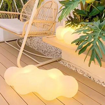 Modern Art Deco Solar Waterproof Cloud Shape PE LED Outdoor Light For Outdoor