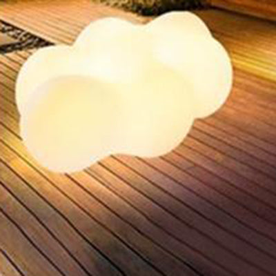 Modern Art Deco Solar Waterproof Cloud Shape PE LED Outdoor Light For Outdoor