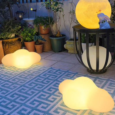 Modern Art Deco Solar Waterproof Cloud Shape PE LED Outdoor Light For Outdoor