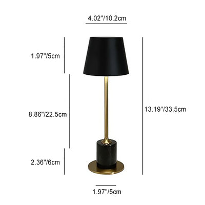 Modern Minimalist Portable USB Round Cylinder Iron Acrylic Marble LED Table Lamp For Bedroom