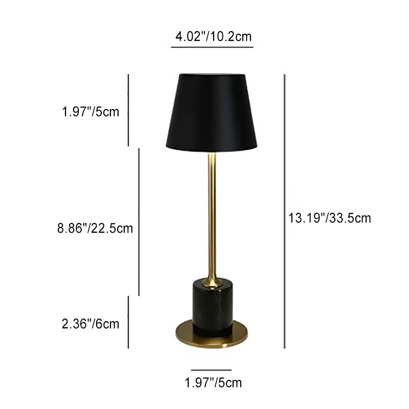 Modern Minimalist Portable USB Round Cylinder Iron Acrylic Marble LED Table Lamp For Bedroom