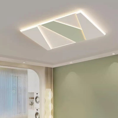 Modern Minimalist Square Round Flower Rectangle Hardware Acrylic LED Flush Mount Ceiling Light For Bedroom