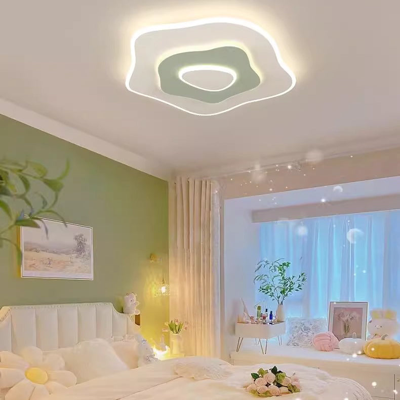 Modern Minimalist Square Round Flower Rectangle Hardware Acrylic LED Flush Mount Ceiling Light For Bedroom