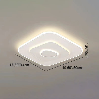 Modern Minimalist Square Round Flower Rectangle Hardware Acrylic LED Flush Mount Ceiling Light For Bedroom