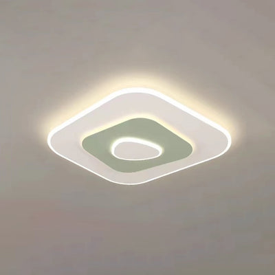 Modern Minimalist Square Round Flower Rectangle Hardware Acrylic LED Flush Mount Ceiling Light For Bedroom