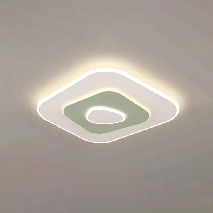 Modern Minimalist Square Round Flower Rectangle Hardware Acrylic LED Flush Mount Ceiling Light For Bedroom