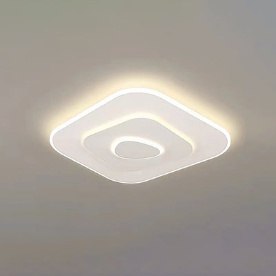 Modern Minimalist Square Round Flower Rectangle Hardware Acrylic LED Flush Mount Ceiling Light For Bedroom