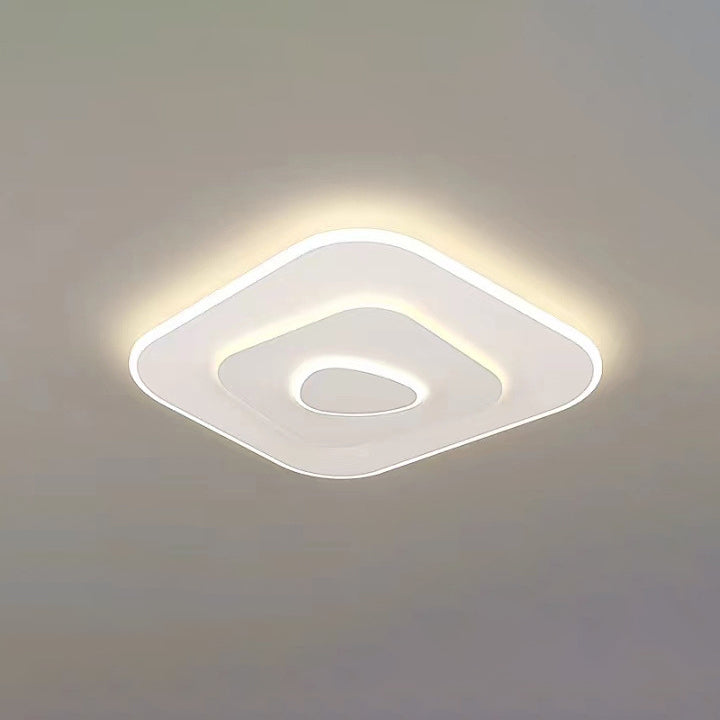 Modern Minimalist Square Round Flower Rectangle Hardware Acrylic LED Flush Mount Ceiling Light For Bedroom