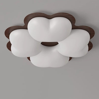 Contemporary Creative Clover Shape PE Iron LED Flush Mount Ceiling Light For Bedroom