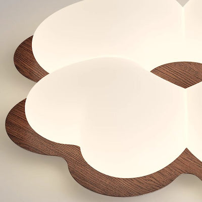 Contemporary Creative Clover Shape PE Iron LED Flush Mount Ceiling Light For Bedroom