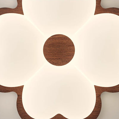 Contemporary Creative Clover Shape PE Iron LED Flush Mount Ceiling Light For Bedroom