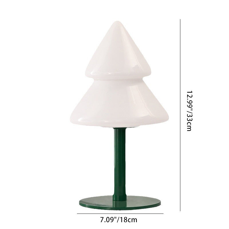 Contemporary Creative Christmas Tree Iron Glass 1-Light Table Lamp For Bedroom