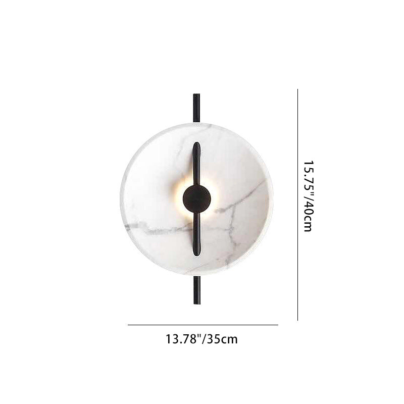 Contemporary Scandinavian Round Iron Resin LED Wall Sconce Lamp For Bedroom