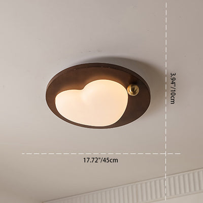 Contemporary Creative Dome Cloud Star Heart Wood Iron Acrylic Flush Mount Ceiling Light For Bedroom