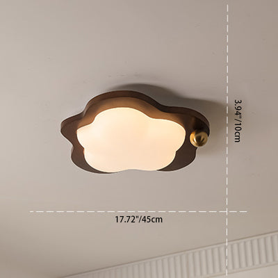 Contemporary Creative Dome Cloud Star Heart Wood Iron Acrylic Flush Mount Ceiling Light For Bedroom