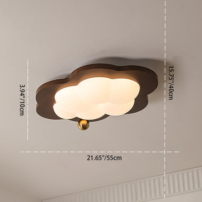 Contemporary Creative Dome Cloud Star Heart Wood Iron Acrylic Flush Mount Ceiling Light For Bedroom