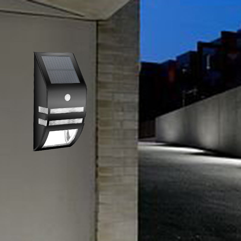 Modern Minimalist Solar Waterproof Trapezoidal ABS PC Stainless Steel LED Wall Sconce Lamp For Outdoor