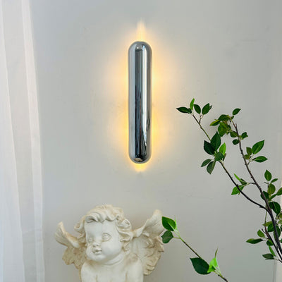 Modern Minimalist Oval Linear Iron 2-Light Wall Sconce Lamp For Bedroom