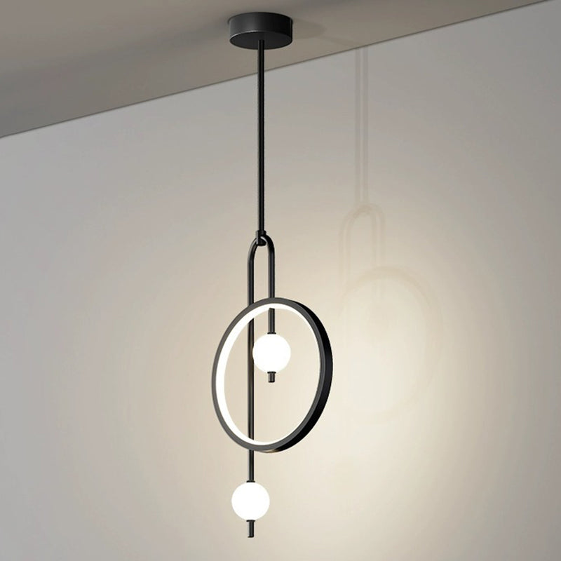 Contemporary Scandinavian Round Circle Hardware Acrylic LED Pendant Light For Bedroom