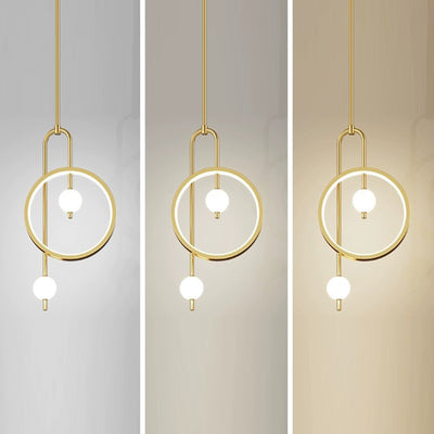 Contemporary Scandinavian Round Circle Hardware Acrylic LED Pendant Light For Bedroom