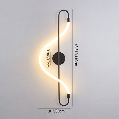 Contemporary Creative Music Note Shape Iron Acrylic LED Wall Sconce Lamp For Bedroom