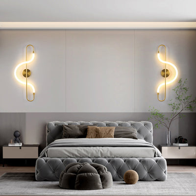 Contemporary Creative Music Note Shape Iron Acrylic LED Wall Sconce Lamp For Bedroom