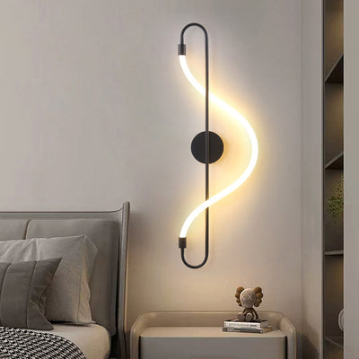 Contemporary Creative Music Note Shape Iron Acrylic LED Wall Sconce Lamp For Bedroom