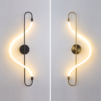 Contemporary Creative Music Note Shape Iron Acrylic LED Wall Sconce Lamp For Bedroom