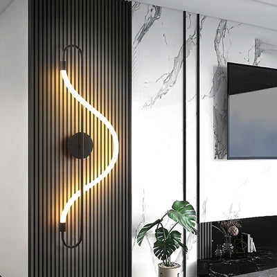 Contemporary Creative Music Note Shape Iron Acrylic LED Wall Sconce Lamp For Bedroom