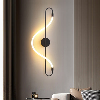 Contemporary Creative Music Note Shape Iron Acrylic LED Wall Sconce Lamp For Bedroom