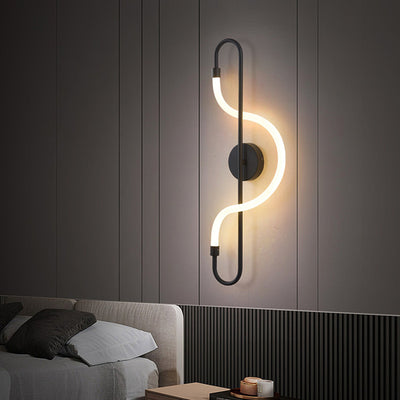 Contemporary Creative Music Note Shape Iron Acrylic LED Wall Sconce Lamp For Bedroom